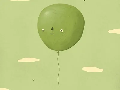 Balloon Boy balloon balloon boy birds clouds dale crosby close drawing green sky illustration sky