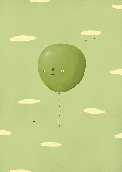 Balloon Boy balloon balloon boy birds clouds dale crosby close drawing green sky illustration sky