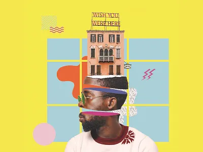 Wish you were here collage collage art mixed media photoshop surrealism