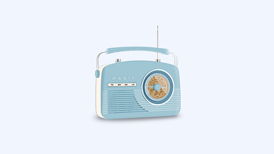 Vintage blue radio adobe adobe illustrator design flat flat design flat illustration fm history illustration illustrator music radio retro vintage