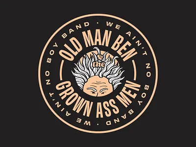 Old Man Ben Sticker band illustration merch merchandise ohno sticker type typography