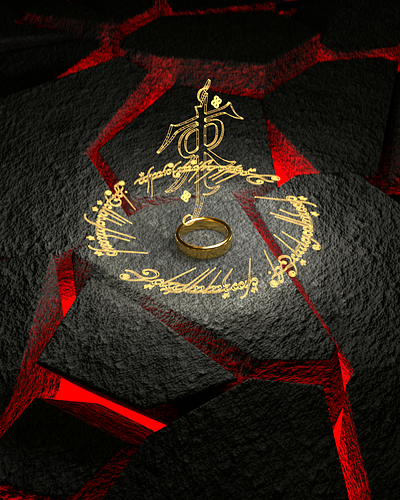 One Ring to rule them all c4d cinema4d hobbit lotr redshift ring tolkien