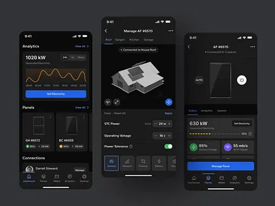 Mobile App UI Design for Ectopanel - Solar Panels Control app app design app interfaces app screen best app design creative mobile app mobile mobile app design mobile app design agency mobile app template mobile app ui mobile login mobile ui mobile ui design modern app ui renewable energy solar dashboard solar energy solar website top app development companies