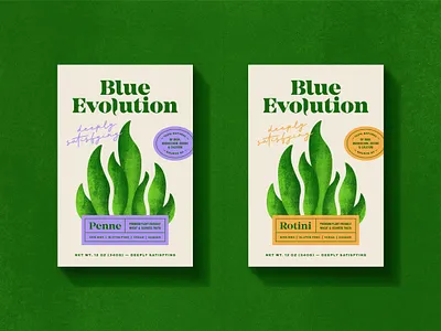 Blue Evolution - Pasta Packaging - Concept 2 energy illustration logo ocean packaging pasta seaweed