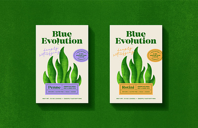 Blue Evolution - Pasta Packaging - Concept 2 energy illustration logo ocean packaging pasta seaweed