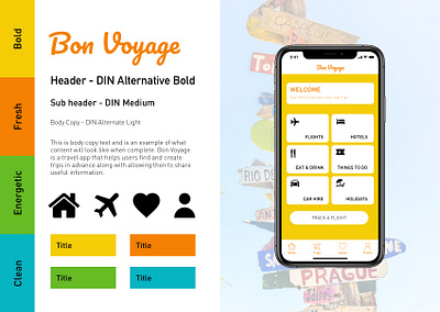 Bon Voyage - Travel App Style Tile app app design design style tile ui ux