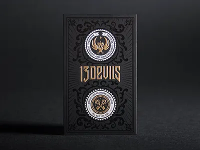 13 Devils Business Card business card business card design businesscard bussiness card dark devil devil logo devils foxtrot foxtrot studio foxtrotstudio gold gold and black gold foil identity logo logodesign