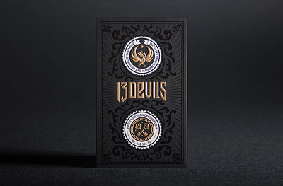 13 Devils Business Card business card business card design businesscard bussiness card dark devil devil logo devils foxtrot foxtrot studio foxtrotstudio gold gold and black gold foil identity logo logodesign