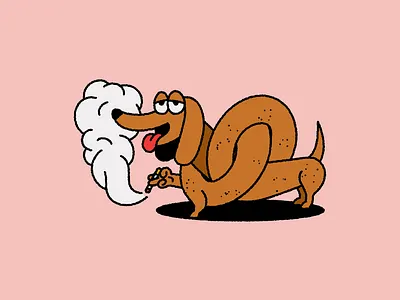 Goodboy 420 animal breed cananbis cartoon cat cigarette dachshund dog fire funny goodboy greyhound happy hotdog icon illustration smile smoke weed