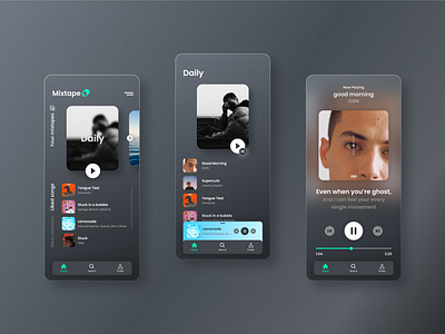 Music App Concept app design flat icon ui