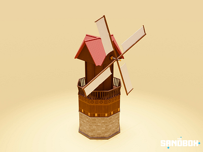 Windmill 3d 3d art building countryside enviromental farm game art game asset gamedesign house illustration magicavoxel medieval nft nfts sandbox voxedit voxel voxel art voxelart