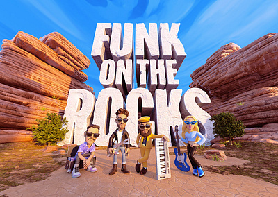 Funk on the Rocks 3d animation character chromeo festival foreal illustration