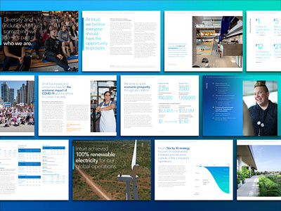 Intuit 2020 Corporate Responsibility Report Design annual report branding design visual design