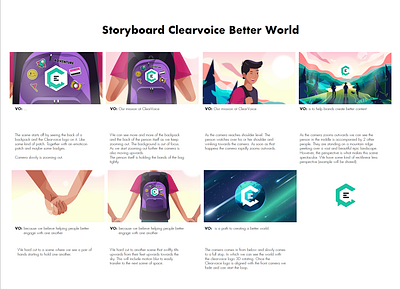 Clearvoice Better World, Better Content Illustrated storyboard animation behindthescenes design art drawing ideas illustration inspiration learning motion animation motion graphics planner template planning project sketch sketching sneak peek storyboard storyboard artist storyboarding voice over