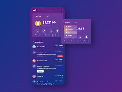 Crypto wallet app concept app app design concept crypto crypto wallet cryptocurrency mobile mobile ui ui ui ux