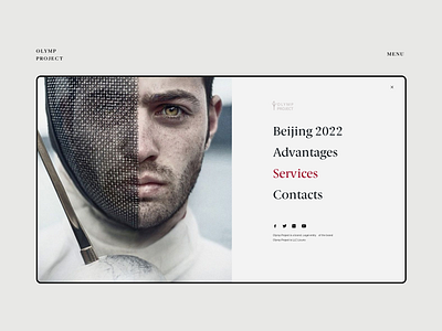 Menu Olymp Project elegant landing page menu menu design olympic games olympics one page site design sports design ui ux web design website
