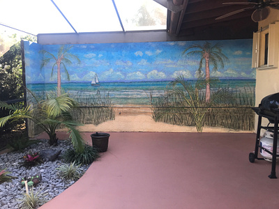 Beach path art mural acrylicpainting backgrounddesign beachart murals