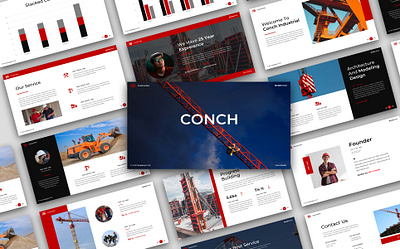 Conch - Construction Presentation Template agency business company company profile conch contruction corporate creative data report diagram ecommerce elegant entrepreneur finance modern pitchdeck portfolio powerpoint presentation