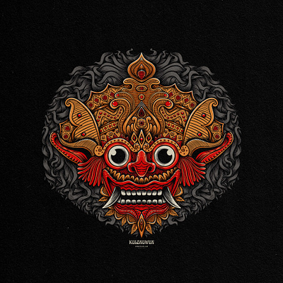 Rangda Barong T-shirt Design Illustration art badge badge logo bali barong design illustration illustrator indonesia logo rangda tropical ui vector