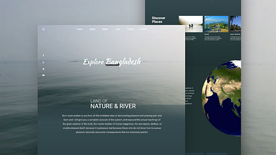 Explore Bangladesh | UI UX Website design Project animation app concept creative design experience explore interaction landing page principle product scroll tourist travel typography ui ux web