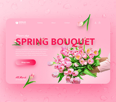 Flower shop | concept design clean design flowers flowers delivery dubai flowershop fresh design illustration landing page landingpage layout minimal spring party tulips typography web website website concept