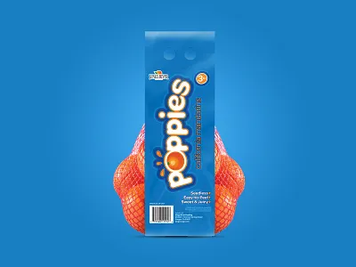 Poppies California Mandarins bag branding citrus fresh design fruit grocery orange packaging packaging design snack