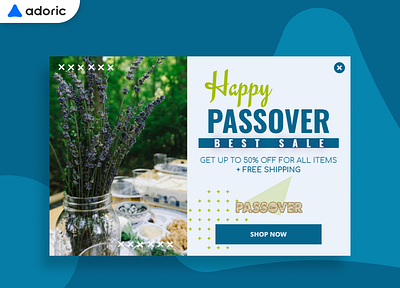 Passover Day promotion popup example banner design e commerce holiday modal modal design passover popover popup popups promotion sale