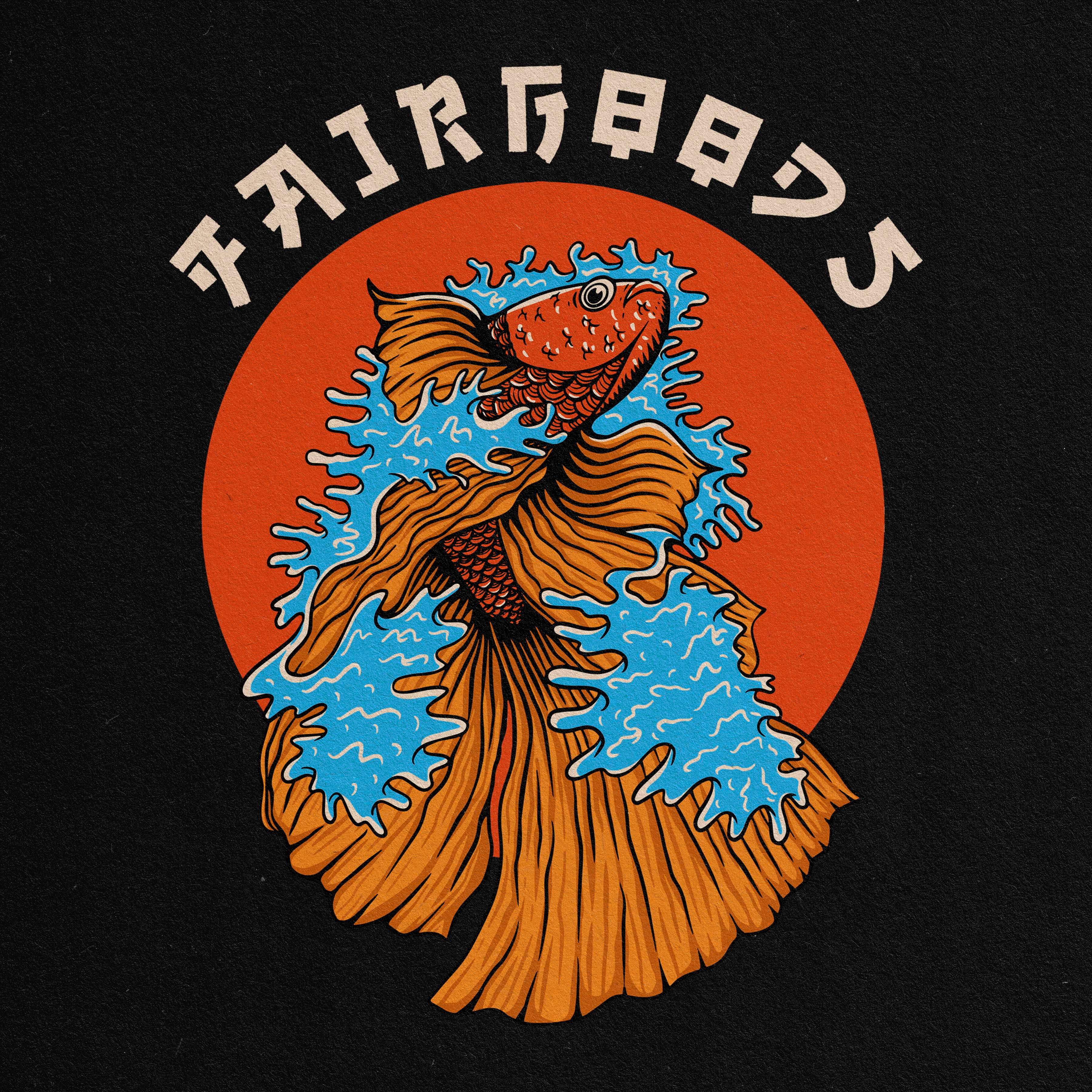 Fish Japanese Illustration art badge badge logo design illustration illustrator logo tropical ui vector