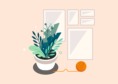 Plant in Pot design flatdesign graphic graphicdesign illstration plants uidesign