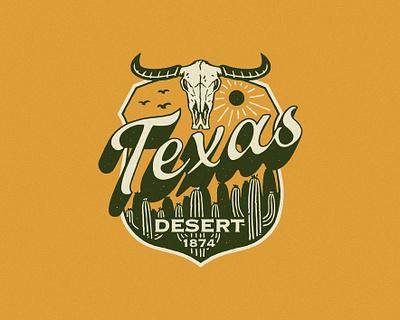 TEXAS 1874 apparel design artwork badge design branding distressedunrest graphic design illustration tshirtdesign vintage vintage design