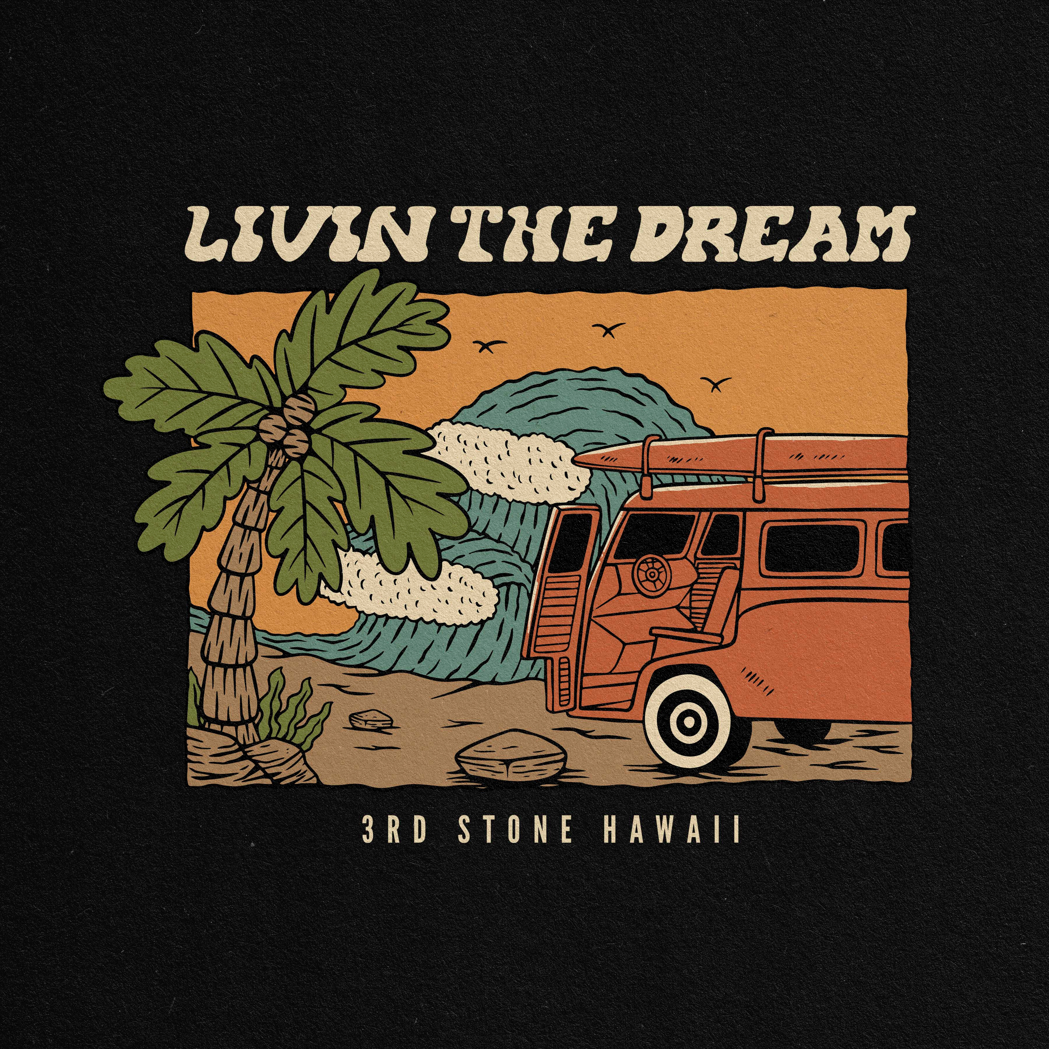 Beach T-shirt Design Illustration art badge badge logo design illustration illustrator logo tropical ui vector