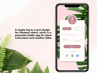 Plantasy Island Login Screen app dailyui design ui