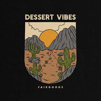 Desert Vibes T-shirt Design Illustration art badge badge logo design illustration illustrator logo tropical ui vector