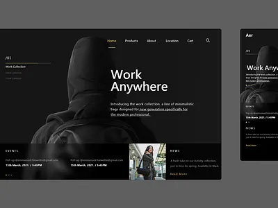 Bag shopping website and mobile view. uiux webdesign website