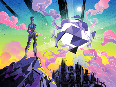 Big Energy ☀️ alien cosmos energy future hero illustration illustration robot robotics science firction scifi