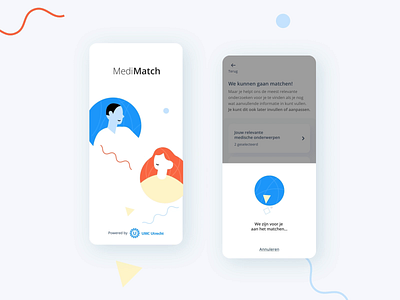 UMC Utrecht matching app amsterdam animation app branding design healthcare icons illustration motion ui ux