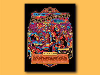 New Orleans Jazz & Heritage Festival concept branding design flow illustration illustrator music poster poster art poster design typography