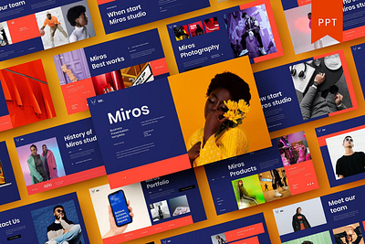 Miros Multipurpose Template clean colorful company corporate google slides keynote modern multipurpose multipurpose template photography pitch deck portfolio powerpoint presentation studio template unique web design web development website