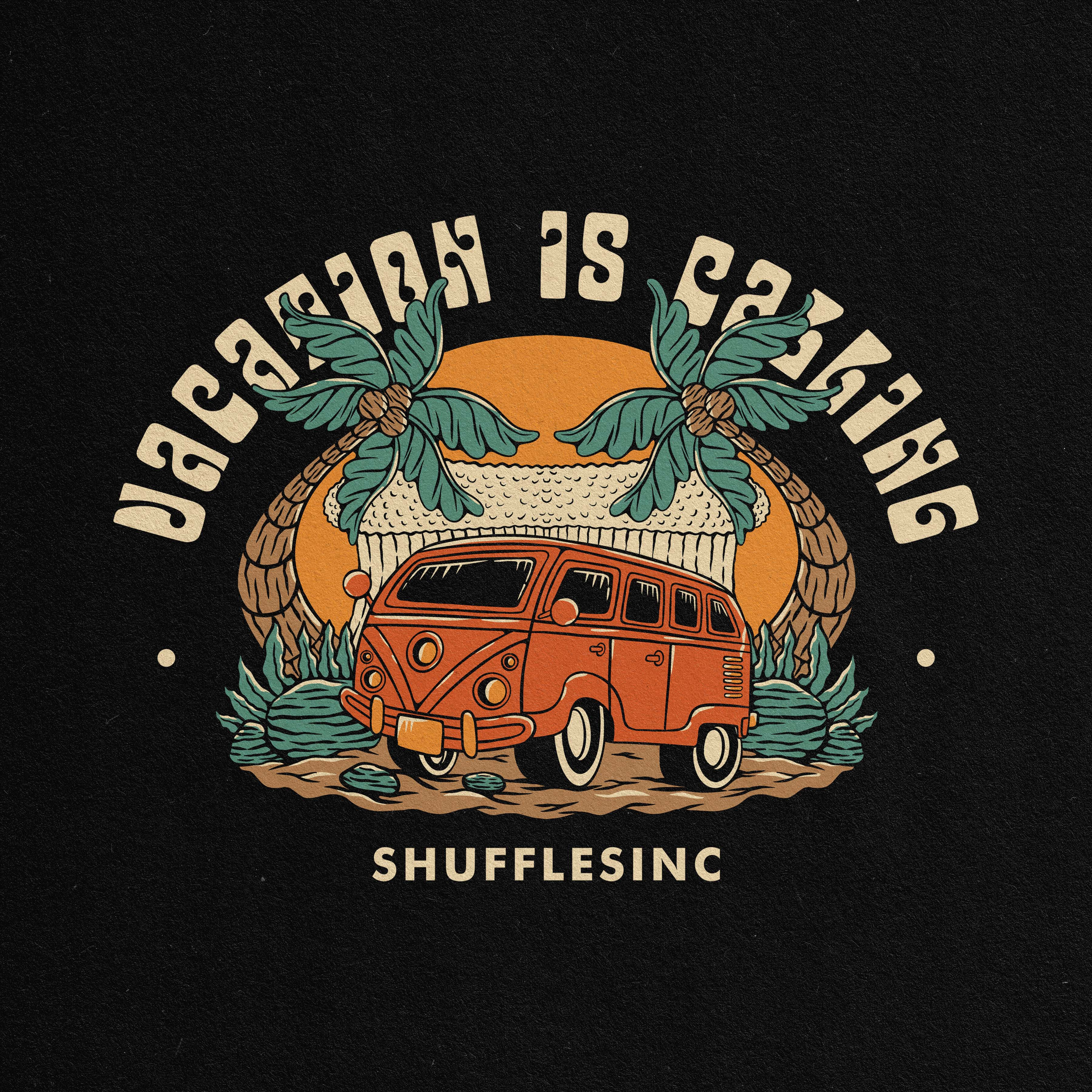 Vacation is Calling T-shirt Design Illustration art badge badge logo design illustration illustrator logo tropical ui vector