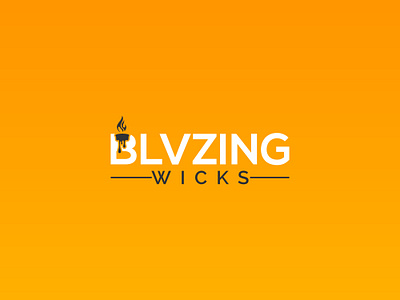 Blazing Wicks branding clean concept design flat logo minimal minimalist typography vector