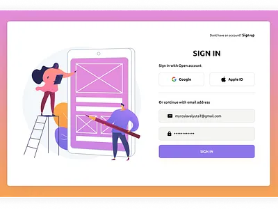 Modern UI Sign-In Page Design design figma interaction design landing page ui ui ux design user interface design website design