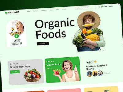 Organic Grocery CRO e-commerce Website UI/UX Design branding cro focus design cro landing page delivery website ecommerce cro design ecommerce website figma food delivery website grocery website logo ui user interface ux website