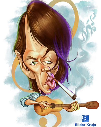 Fabrizio De Andre digital caricature art caricature cartoon design digital art digital illustration drawing illu illustration painting procreate sketch