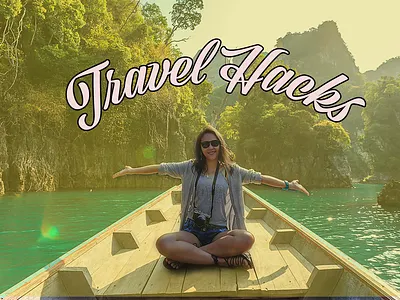 Travel Hacks YouTube Thumbnails design graphic design photoshop