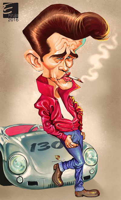 James Dean digital caricature adobephotoshop caricature design digital art digital illustration drawing illustration painting procreate sketch