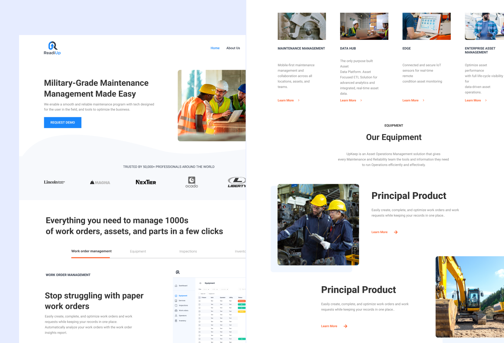 Redesign of a Construction Website landing landingpage ui uiux userinterface ux webdesign webdesigner websitedesign websiteredesign