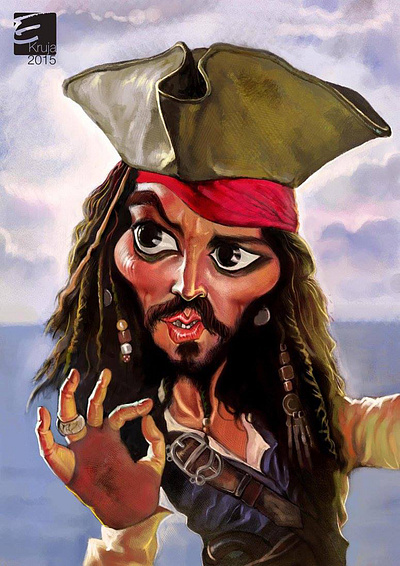 Johnny Depp (Jack Sparrow) caricature adobephotoshop caricature design digital art digital illustration drawing illustration painting procreate sketch sketching