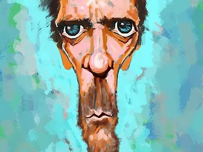 Hugh Laurie (dr house) digital caricature adobephotoshop art caricature design digital art digital illustration drawing illustration painting procreate sketch