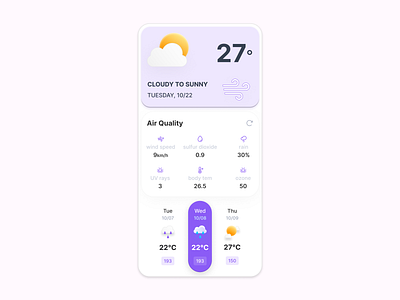 Weather App app cloud cloudy devdock forecast illustration inspiration interface mobile rain rainy shower storm sun sunny thunder thunderstorm ui ux weather