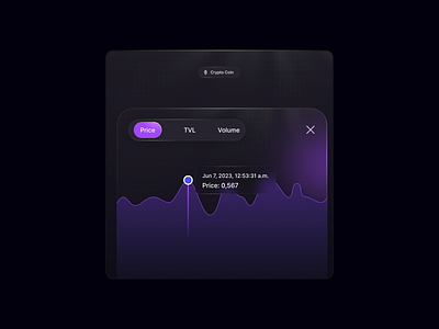 Crypto Price Graph 3d bitcoin chart coin crypto dark devdock ethereum gradient graphs icon line modal purple soft ui ui views widget